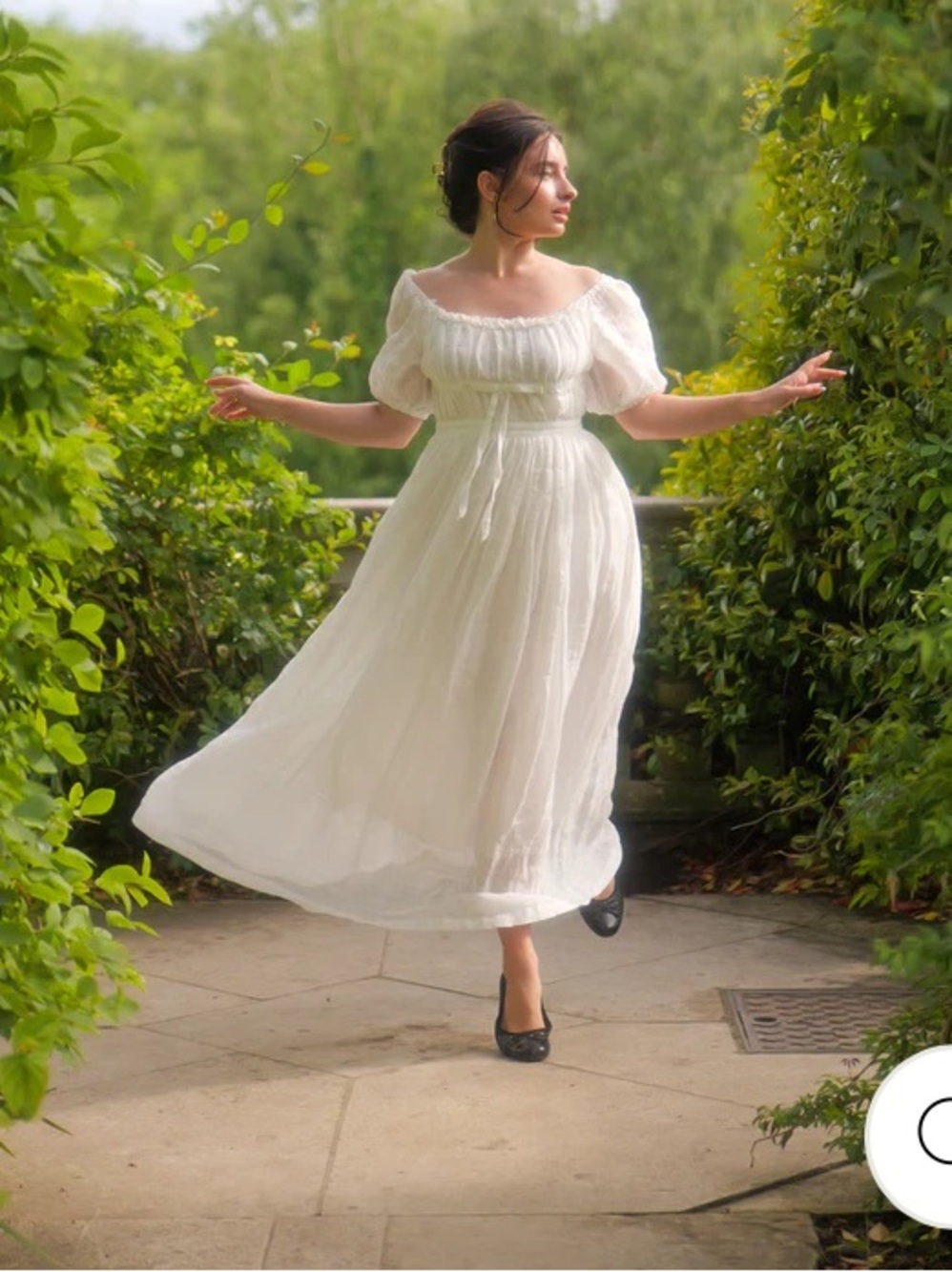 Osmanthus 01 Maxi Linen Romantic Off-Shoulder White Dress New with Tags - Picture 2 of 15